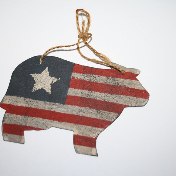 🐄 American Flag Cow Ornament · 4.75" Long - Picture 3 of 4